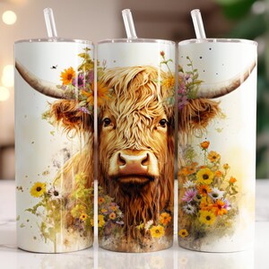 20 oz Stainless Steel Farm, Highland Cow, Cow, Steer Tumbler