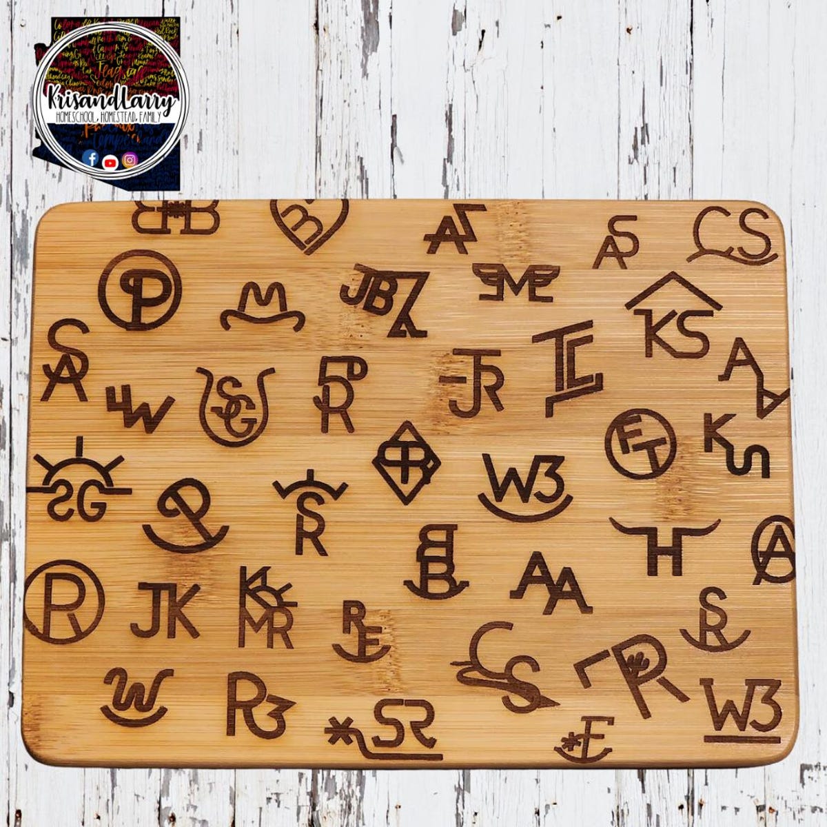 Cattle Brands Western Country Bamboo Wood Cutting Board | - 8 X 6 Inches| Rustic Etched Design | Free Shipping - Etsy