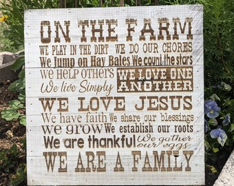 On the Farm Wooden Sign
