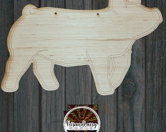 Laser Cut Pig Stall Sign Blank, Livestock Show Ready