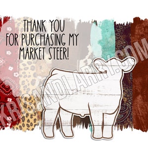 Thank you Buyers gift Livestock Show steer, market beef with Barn wood Tumbler Sublimation file  - DIGITAL FILE, PNG