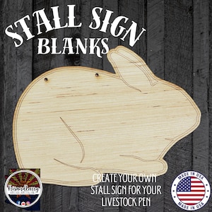 Rabbit Cage Stall Sign Blank | Buck or Doe Wood Cutout | New Zealand, Dutch, Rex, Hotot | DIY Livestock Show Sign for 4H & FFA Market Rabbit