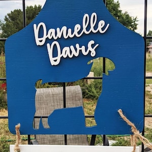 Custom Cattle Tag Stall Sign – Personalized Livestock Name Tag for 4H & FFA Exhibitors – Steer, Pig, Goat, Lamb Barn Sign – Fair Display