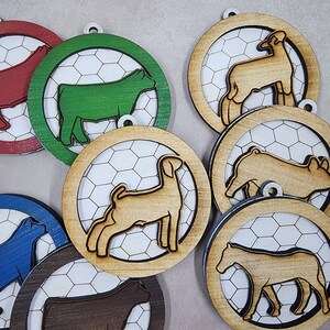 Livestock farm Christmas Ornament, pig, steer, goat, horse, lamb, heifer, rabbit, chicken