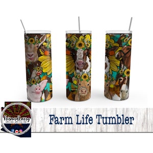 20 oz Stainless Steel Farm, livestock, horse, goat, cow, sheep Tumbler