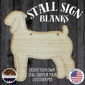 Doe Breeder or Market Goat Wood Sign Blank | Boer Show Goat Cutout | Livestock Stall DIY Sign for 4H & FFA | Paintable Farm Animal Shape