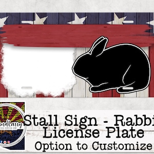 Custom License Plate Stall Sign, Livestock, Rabbit