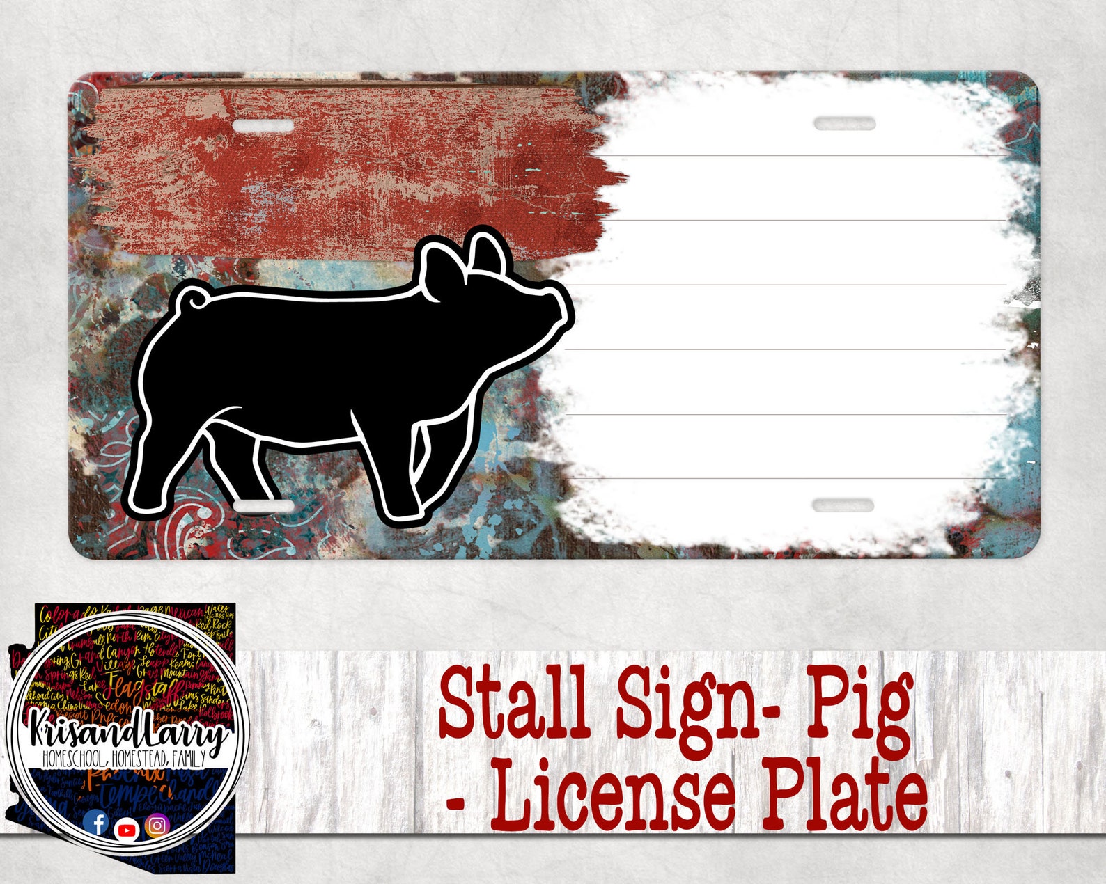 Custom License Plate Stall Sign Livestock Pig Swine Hog Etsy