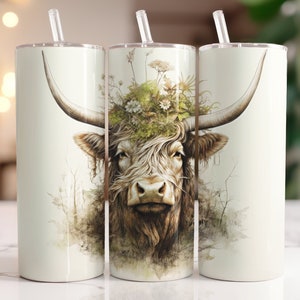 20 oz Stainless Steel Farm, Highland Cow, Cow, Steer Tumbler