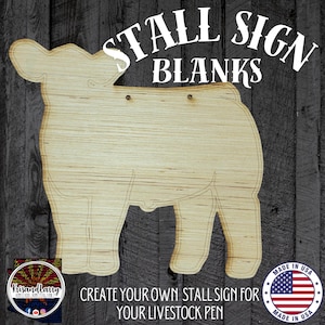 Front Facing Steer Wood Stall Sign Blank | Angus, Hereford, Charolais, Simmental | Market Steer Cutout | 4H & FFA DIY Livestock Show Decor