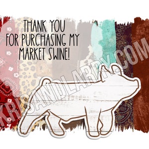 Merci Acheteurs cadeau Livestock Show porc, porc de marché, cochon avec Fichier de sublimation de gobelet en bois de grange - FICHIER NUMÉRIQUE, PNG