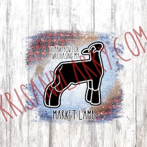 Thank you Buyers gift Livestock Show lamb, market lamb, sheep with Barn wood Tumbler Sublimation file  - DIGITAL FILE, PNG