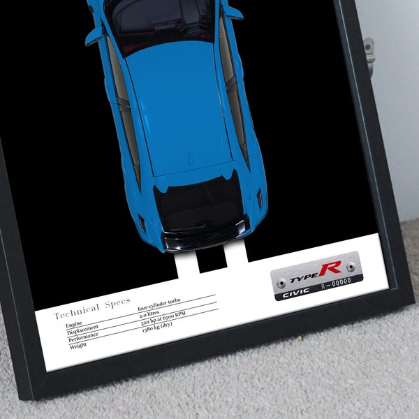 Custom Honda Civic Type R Wall Poster with R Build Number