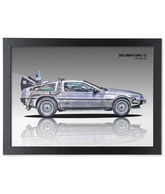 デロリアン DMC-12 【額縁印刷】壁紙ポスター 特大874×585mm : 絵画