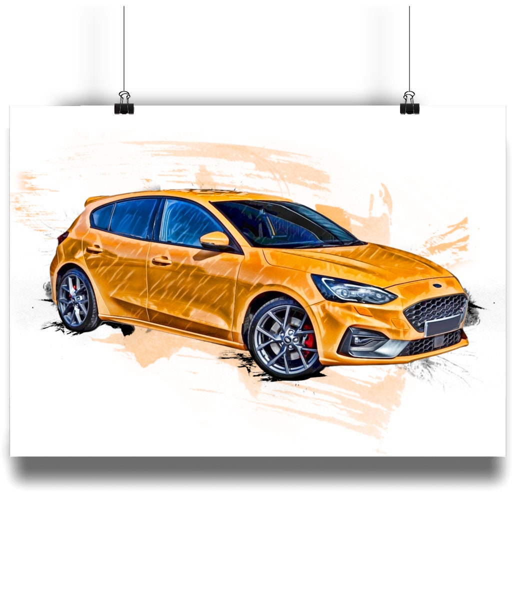 絵画 FOCUS 5 Ford Focus ST Orange Art - Etsy