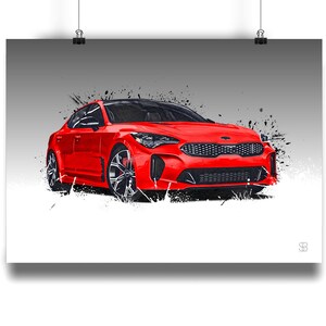 Kia Stinger Wall Art Poster Message for different Colors