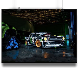 Ken Block Mustang Hoonigan Warehouse Wall Art Poster