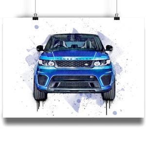 Land Rover Range Rover Sport SVR Front Wall Art Poster