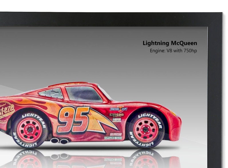 Limited Edition Lightning Mcqueen Wall Art Poster - Etsy UK
