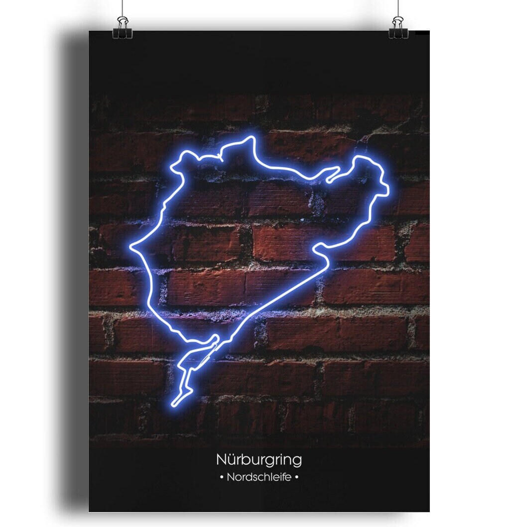 Nurburgring Neon Wall Art Poster Etsy