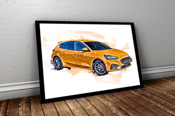Ford Focus ST Orange Art - Etsy