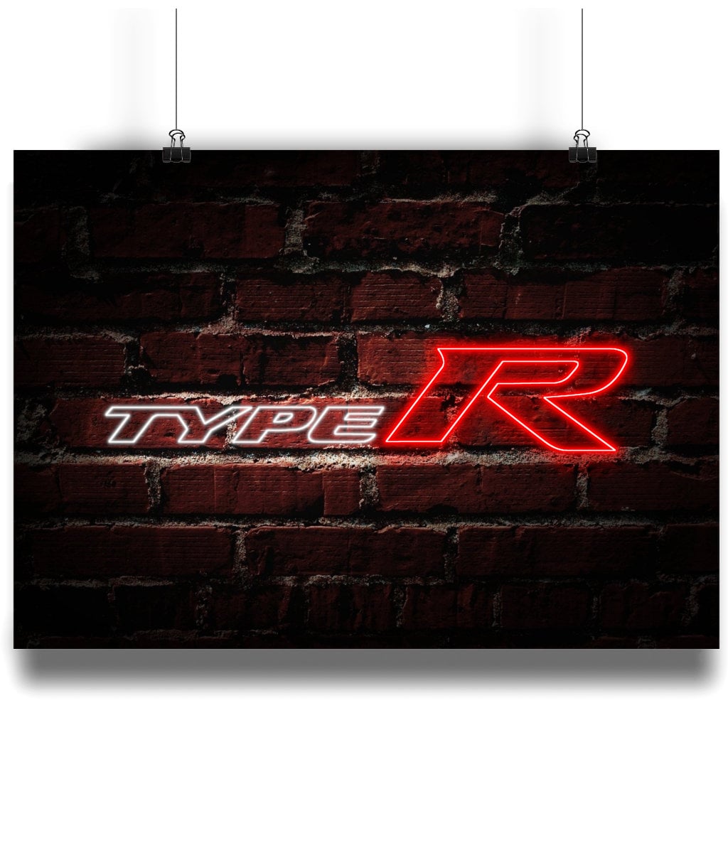 Honda Type R Logo Neon Digital Illustration Etsy