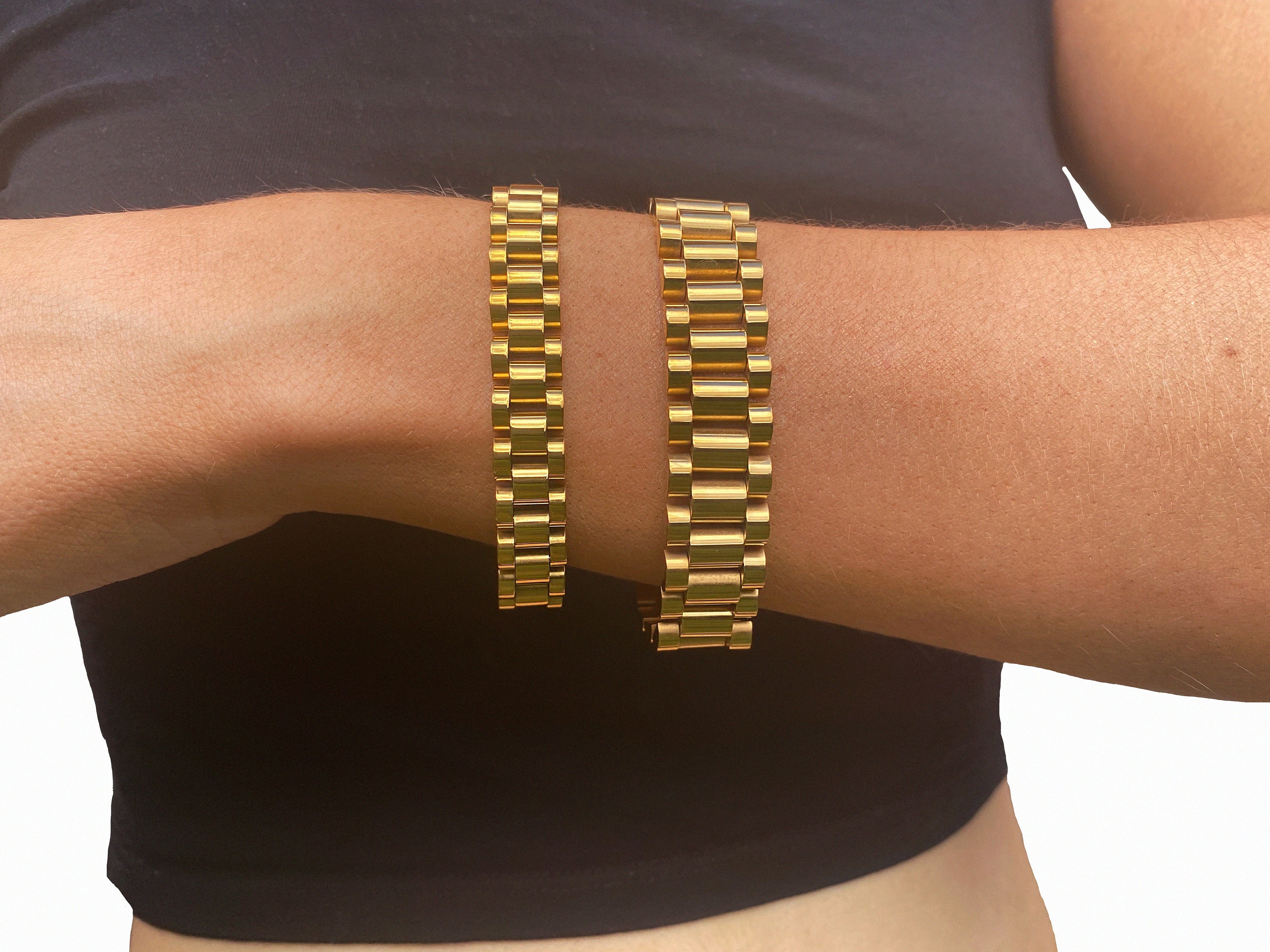 Gold Watch Strap Gold Bracelet Unisex Etsy