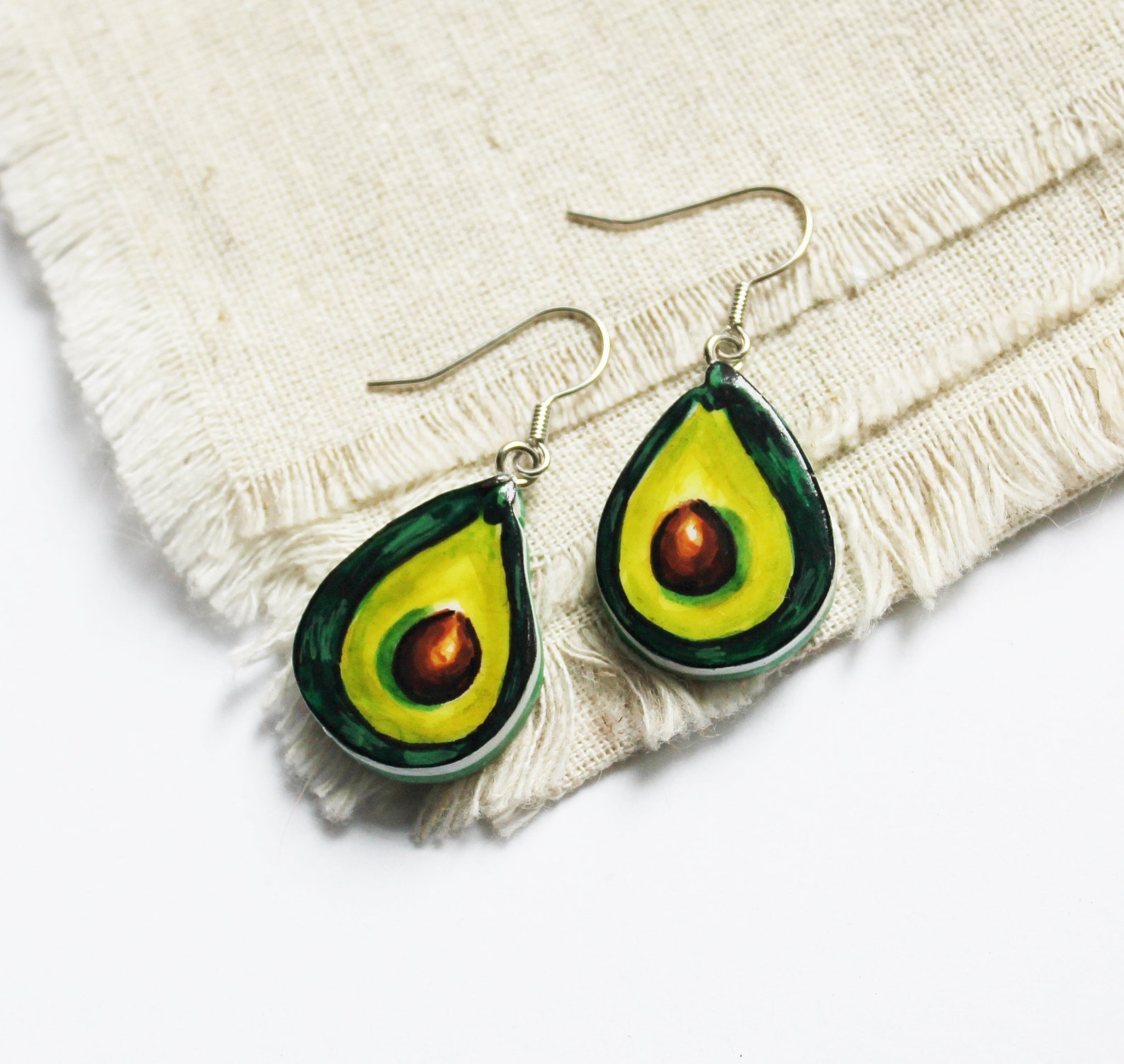 Green Avocado earrings Food avocado jewelry Fruit Earrings Etsy