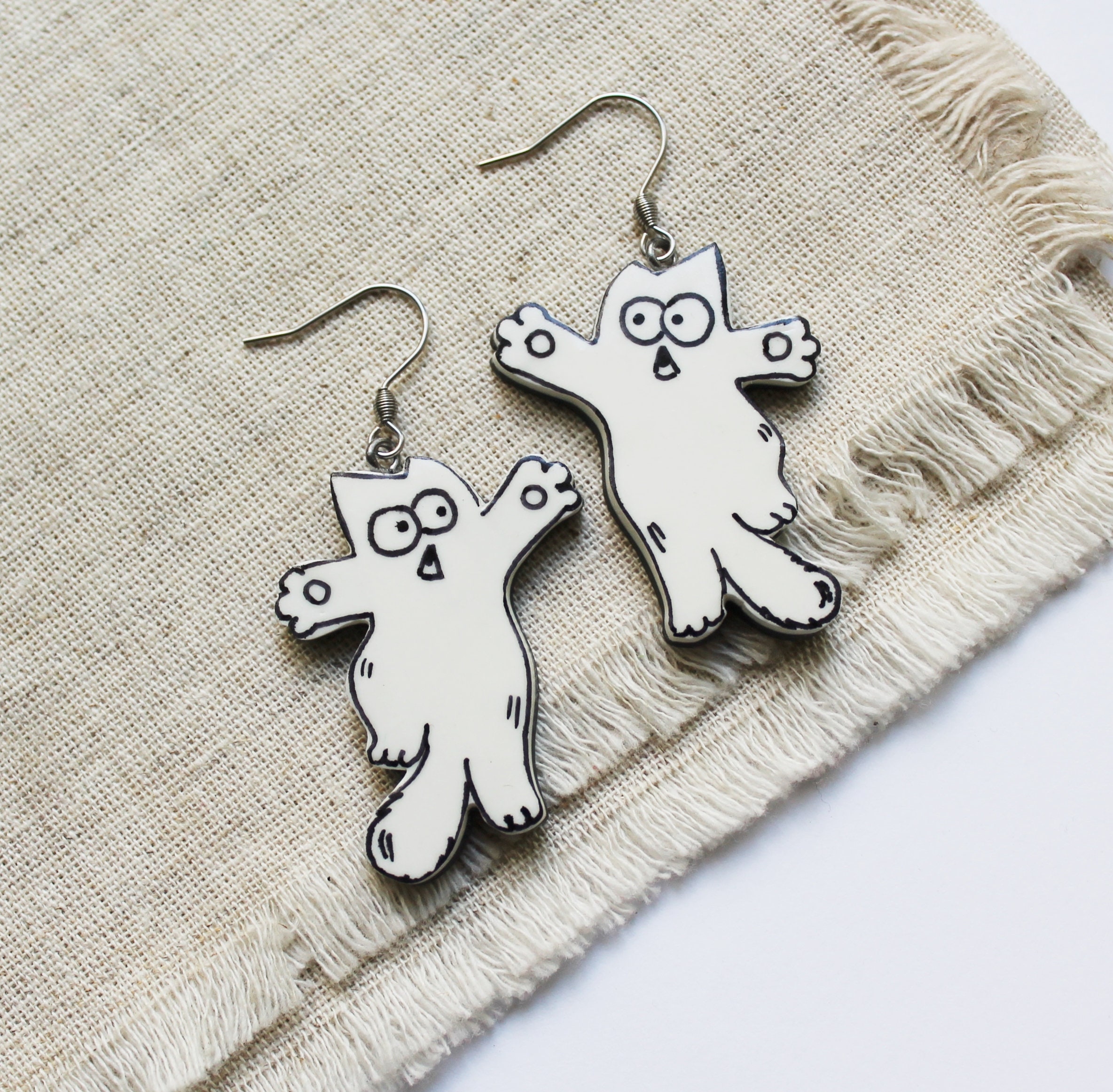 Funny cats earrings Kittens earrings Cute pusheen cats Etsy
