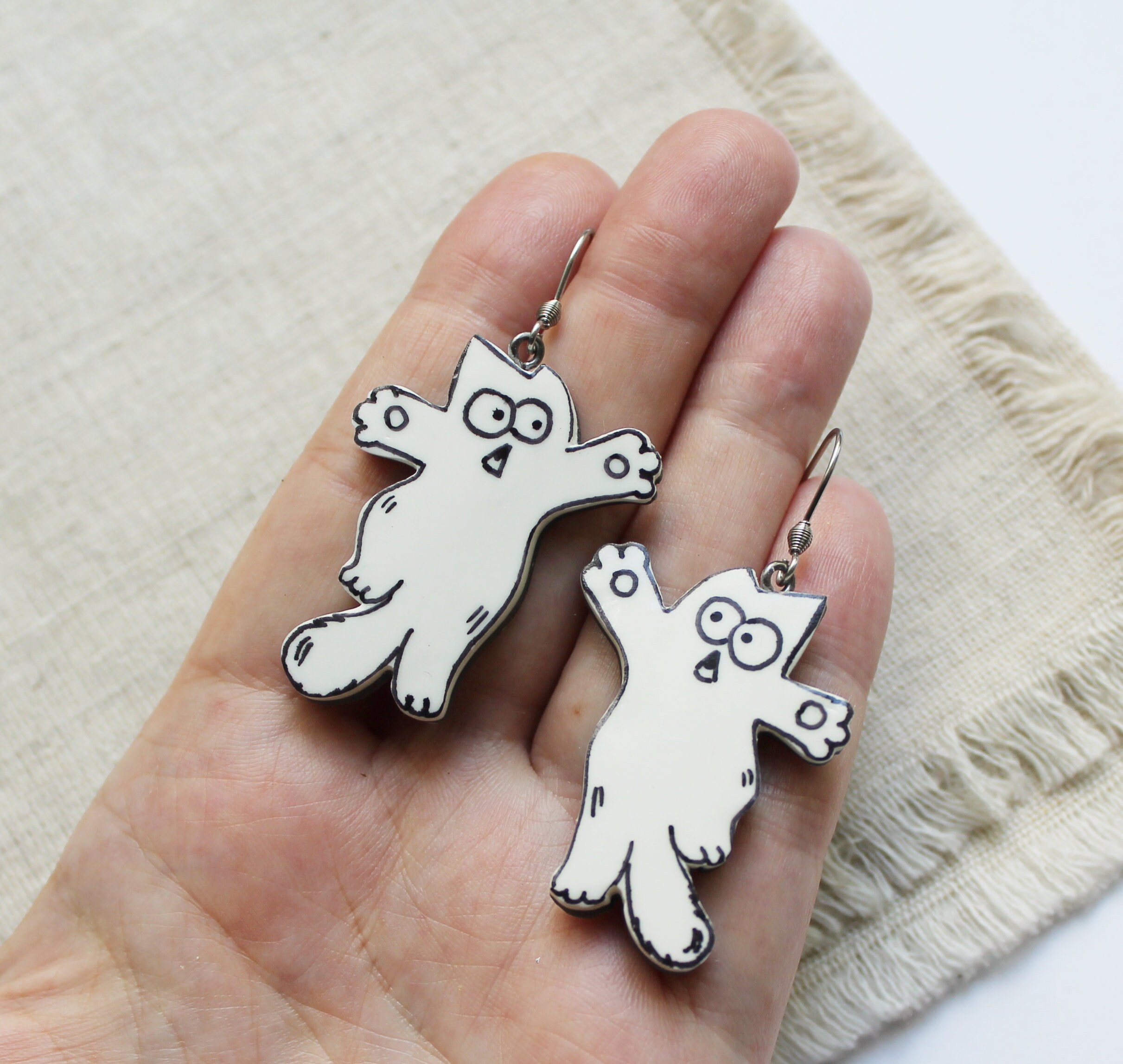 Funny cats earrings Kittens earrings Cute pusheen cats Etsy