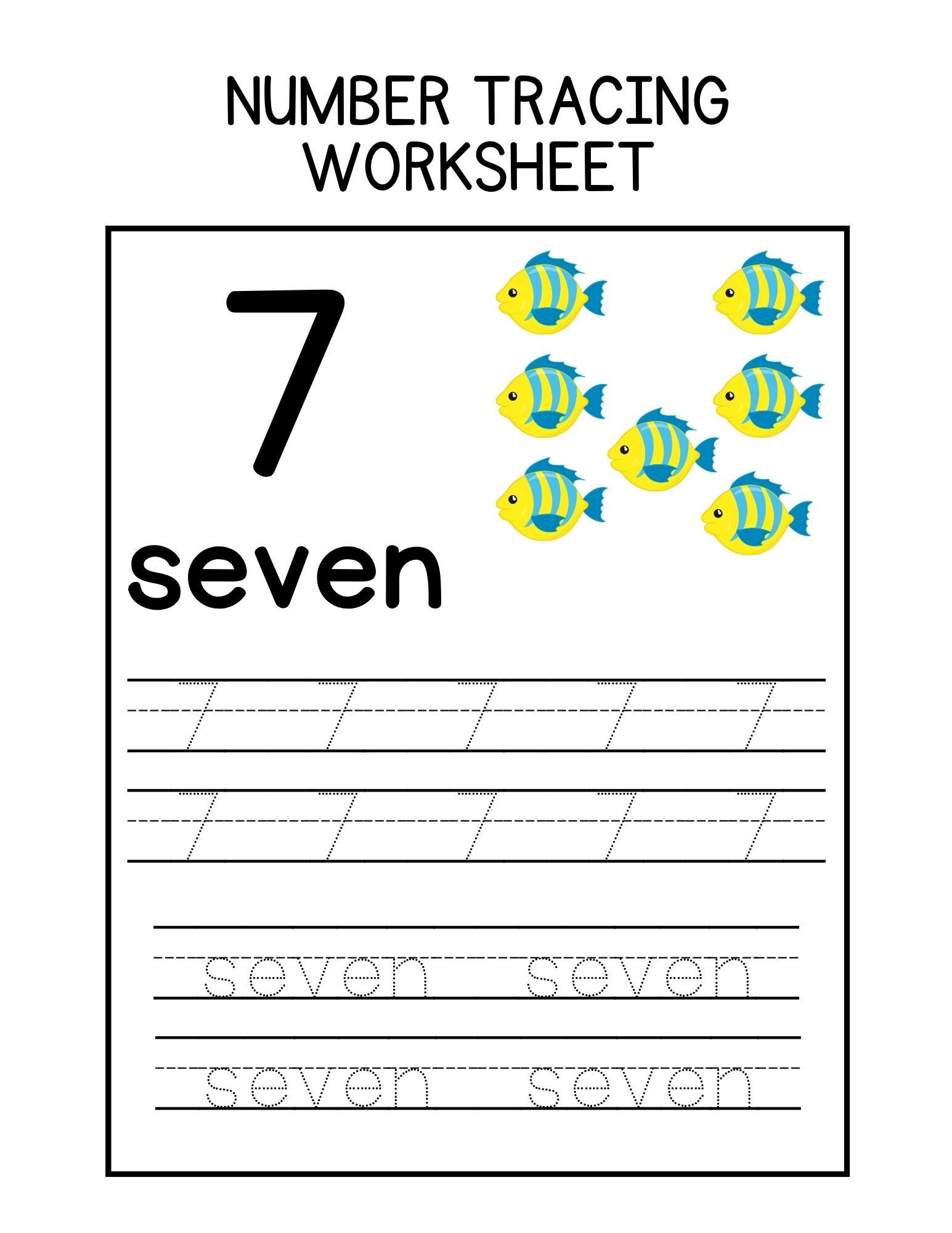 Numbers Worksheets Printable Tracing Coloring Homeschool Teacher Kids ...