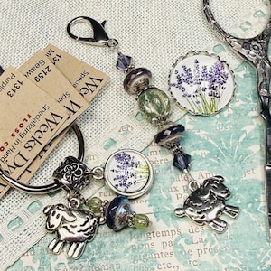 Purple Sheep ~ Scissor Fob, Needle Minder, Thread Keep ~ Lavender, Violet ~ Lamb Charm