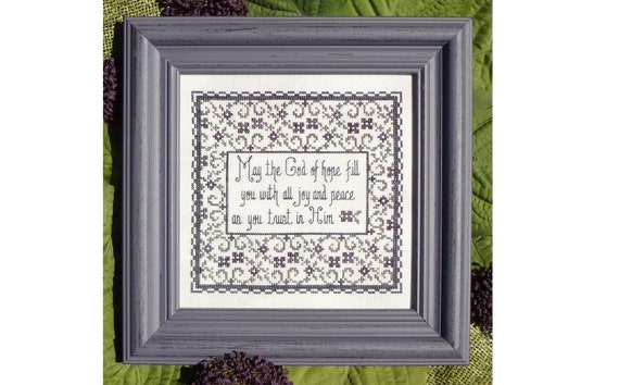 Counted Cross Stitch Pattern Bible Passage Free US Shipping Romans 15:13
