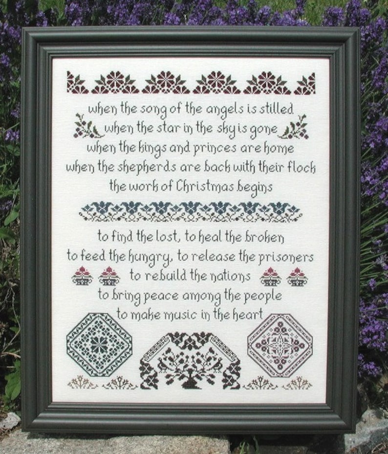The Work of Christmas Cross Stitch Pattern My Big Toe Designs