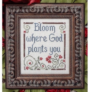 Bloom Inspirational Cross Stitch Pattern My Big Toe Designs ~ PDF Instant Digital Download