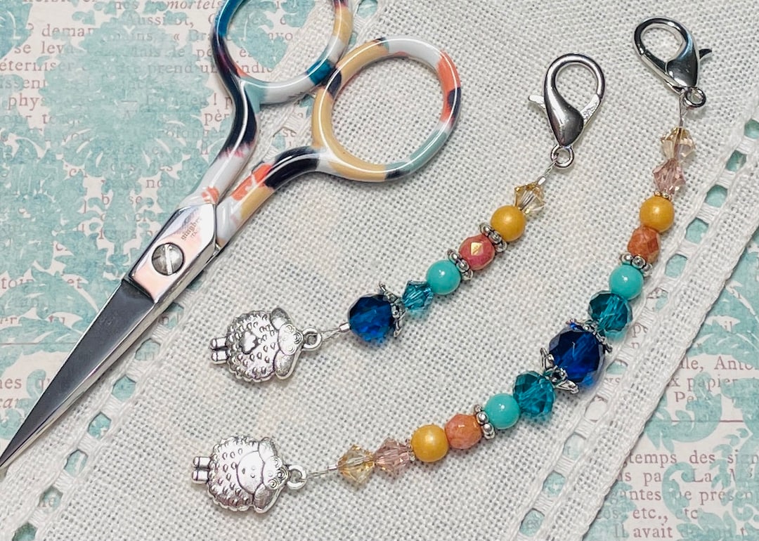 Ewenique Sheep Scissor Fobs Mini or Long Designed to Match Gingher Rynn