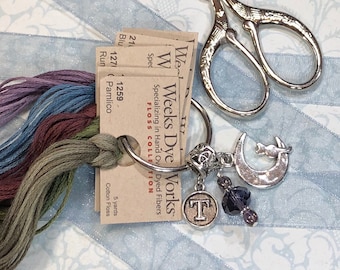 Custom Monogram Thread Keep Beaded Needlework Accessory
