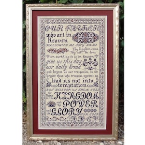 The Lord's Prayer Matthew 6:9-15 Antique Reproduction Style Bible Christian Cross Stitch Pattern My Big Toe Designs ~ PDF Instant Download