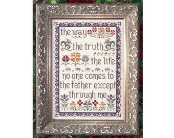 La Via, la Verità, la Vita ~ Giovanni 14:6 Schema Punto Croce ~ MBT Designs ~ Download Digitale PDF