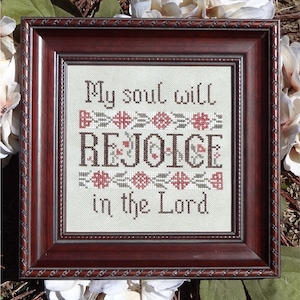 My Soul Will Rejoice Psalm 35:9 Bible Christian Cross Stitch Pattern My Big Toe Designs ~ PDF Instant Digital Download