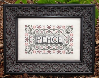 Peace ~ Inspirational Cross Stitch Pattern ~ My Big Toe Designs ~ PDF Instant Digital Download