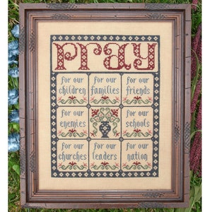 Pray Inspirational Christian Cross Stitch Pattern My Big Toe Designs ~ PDF Instant Digital Download