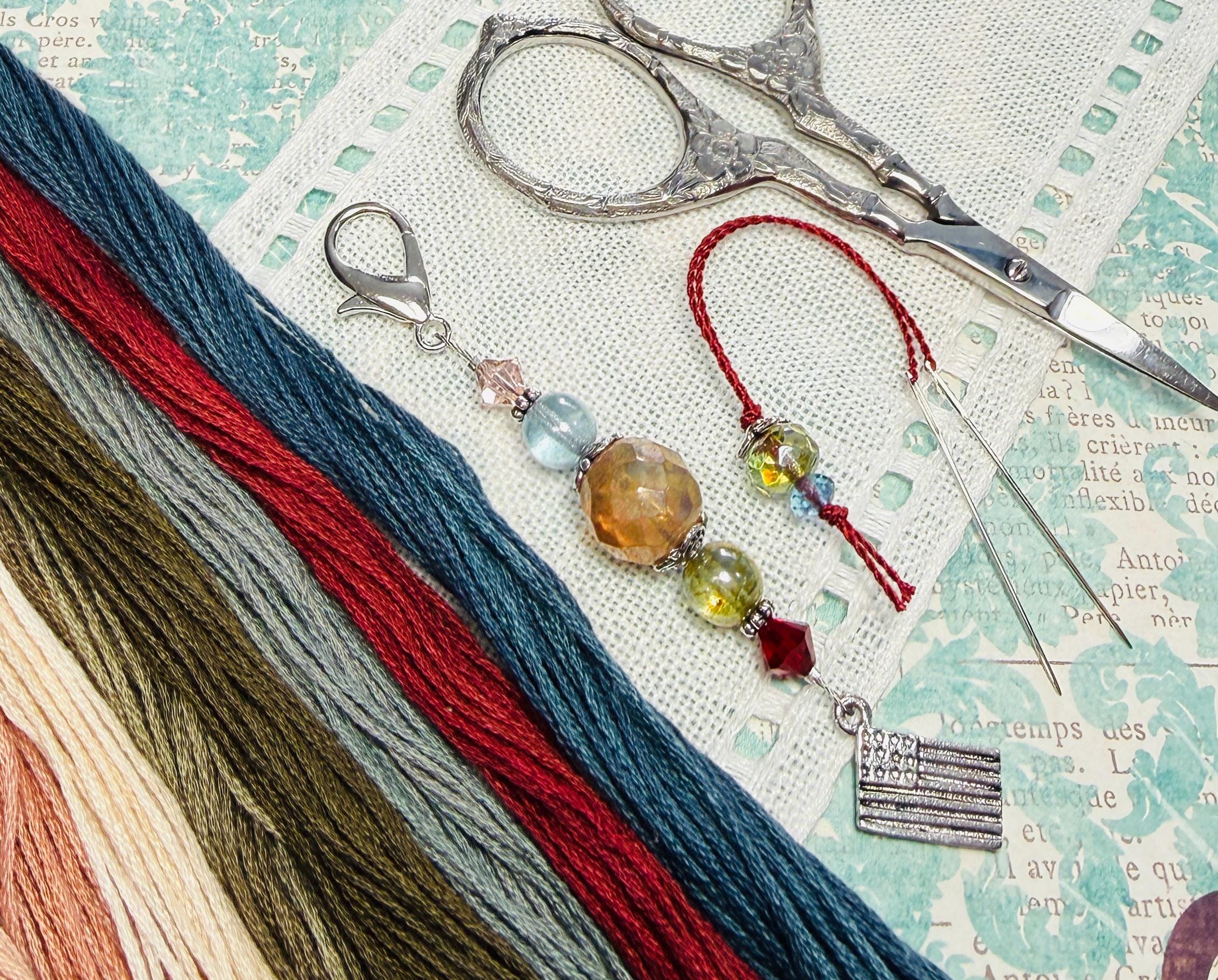 Atropos Scissors Thread Antique Americana Scissor Fob & Thread Hopper ~ Swarovski Crystal - Etsy