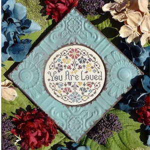 You Are Loved Inspirational Cross Stitch Pattern My Big Toe Designs ~ PDF Instant Digital Download