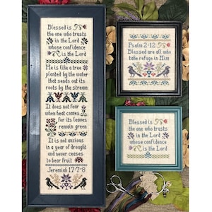 Blessed Is - Jeremiah 17:7-8 and bonus chart Refuge In Him Bible Christian Cross Stitch Pattern My Big Toe Designs ~ PDF Instant Download