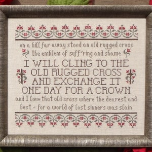The Old Rugged Cross Hymn Cross Stitch Pattern My Big Toe Designs ~ PDF Instant Digital Download