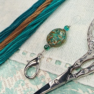 Needle Threader with Clasp ~ Ocean Blue ~ Needlework Accessory