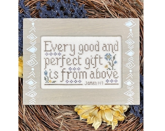James 1:17 Bible Verse Cross Stitch Pattern ~  PDF Download