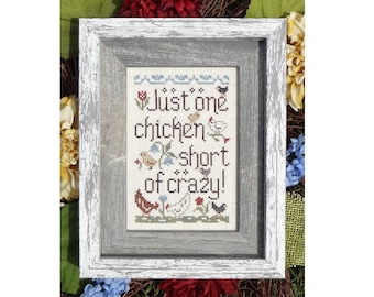 Chicken Crazy Cute Funny Chick Farm Cross Stitch Pattern My Big Toe Designs ~ PDF Instant Digital Download