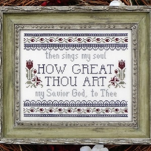 How Great Thou Art Hymn Cross Stitch Pattern My Big Toe Designs PDF Instant Digital Download image 1